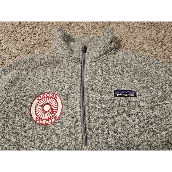 Patagonia Better Sweater Womens M Gray Fleece Pullover 1/4 Zip Ozone Pilots - Picture 3 of 8